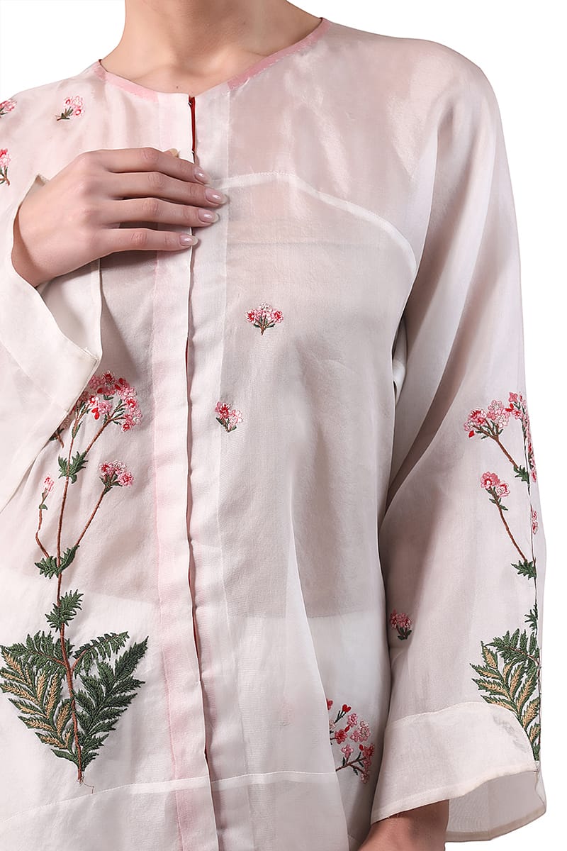 Front-opening Embroidered Kurta