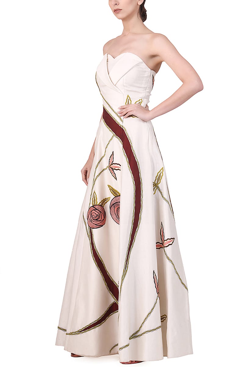 Front-opening Embellished Gown