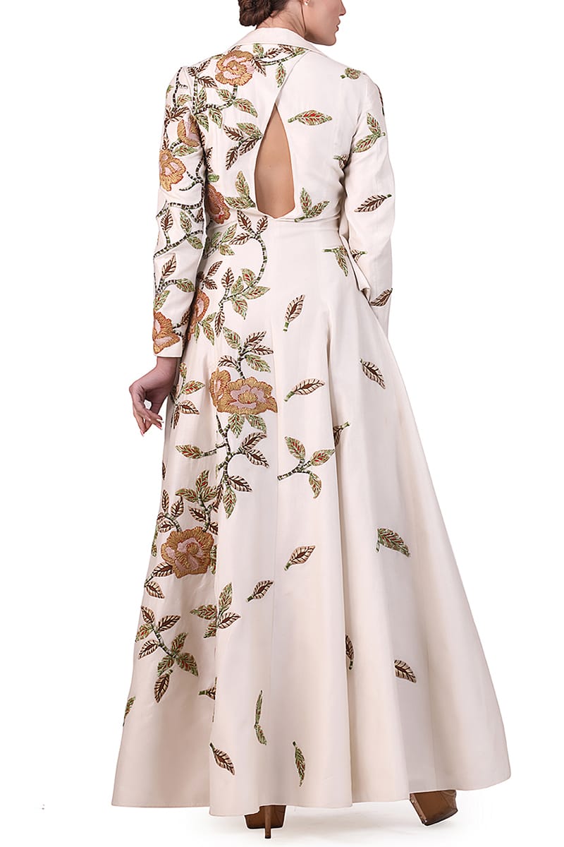 One-sided Overlap Sleeve Gown