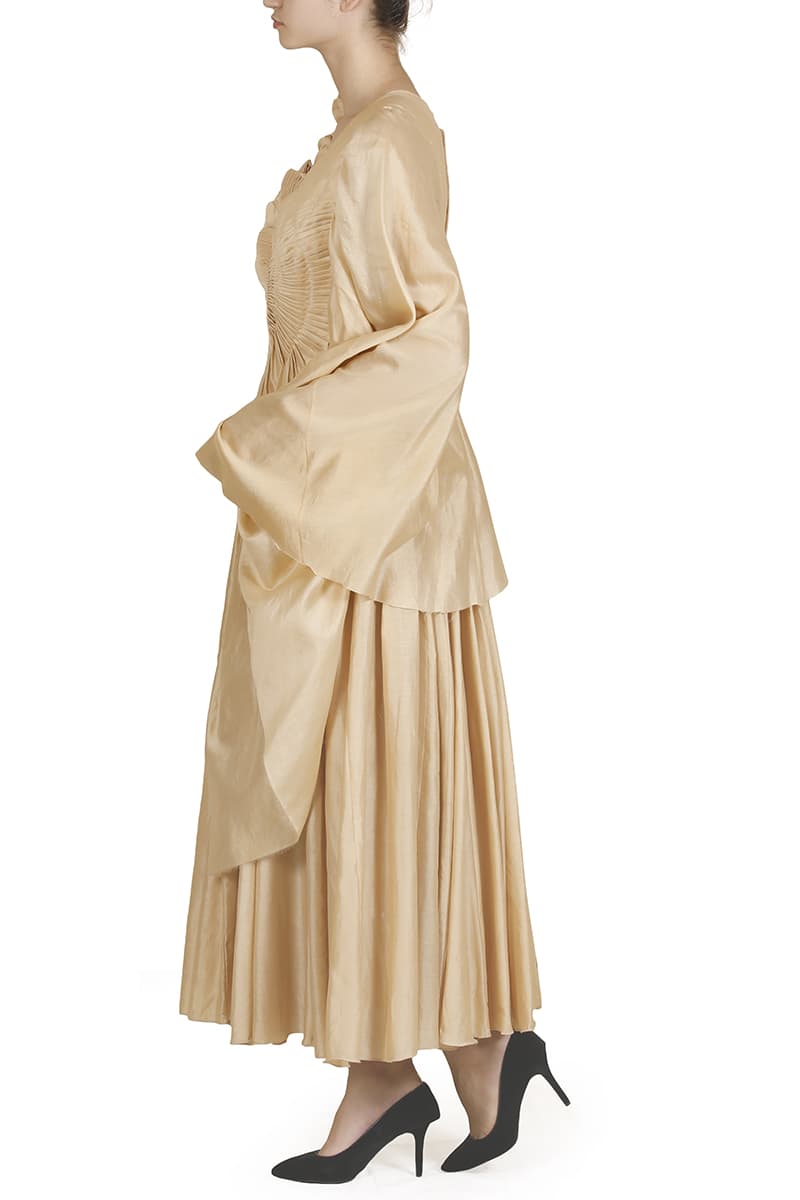 Pleated Drape Gown