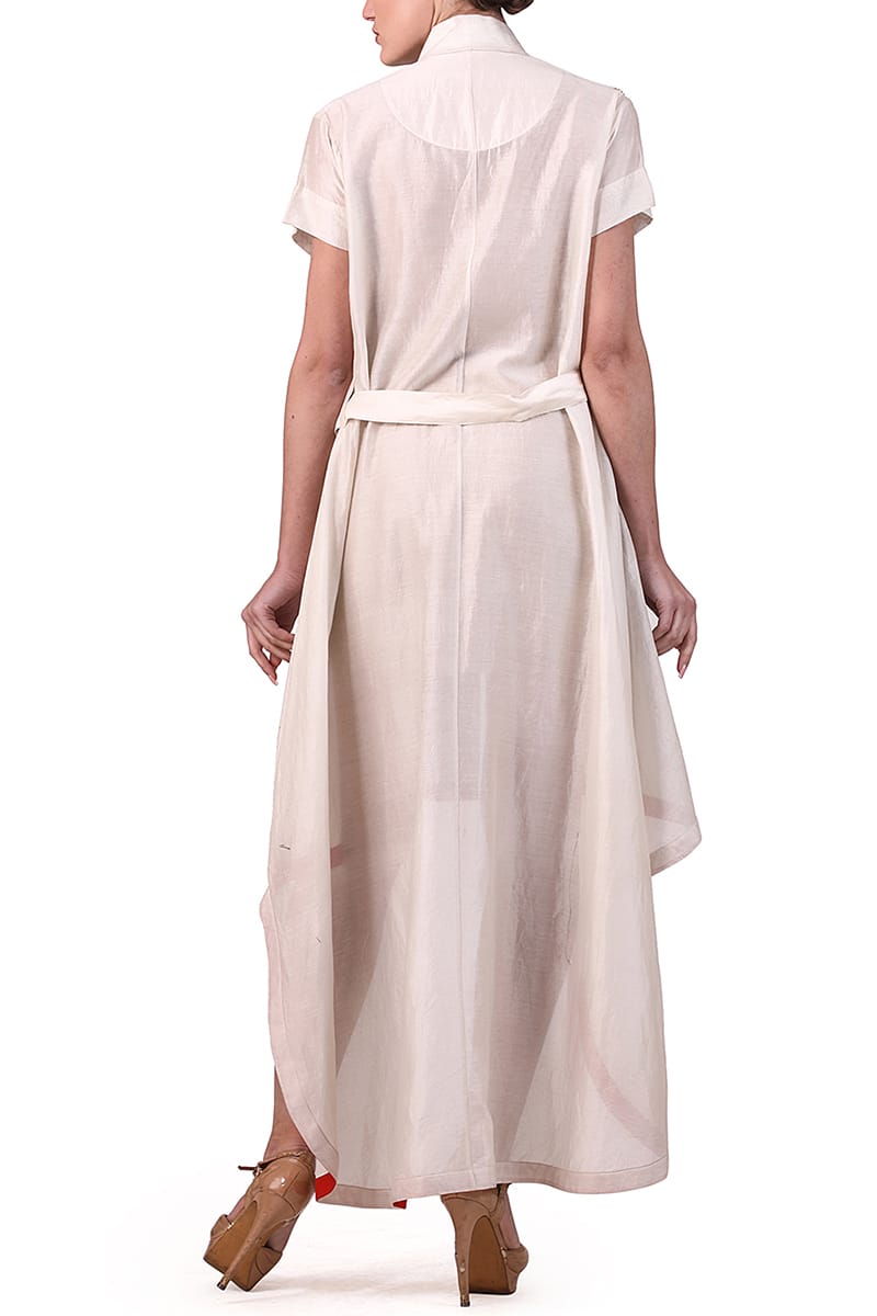 Front Tie-up Asymmetric Dress. - samantchauhan