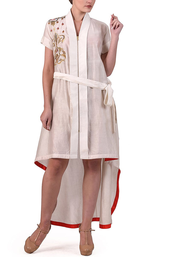 Front Tie-up Asymmetric Dress. - samantchauhan