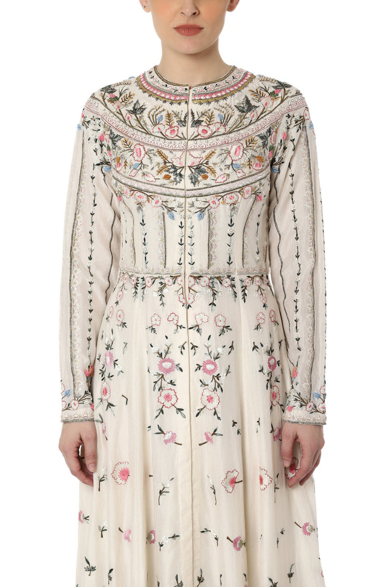 Floral Embroidered Jacket Dress
