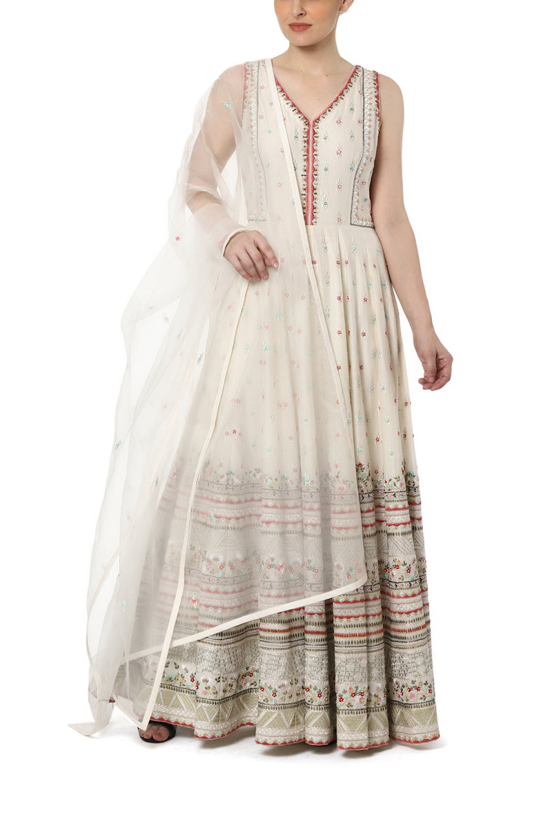 Floor Length Embroidered Dress