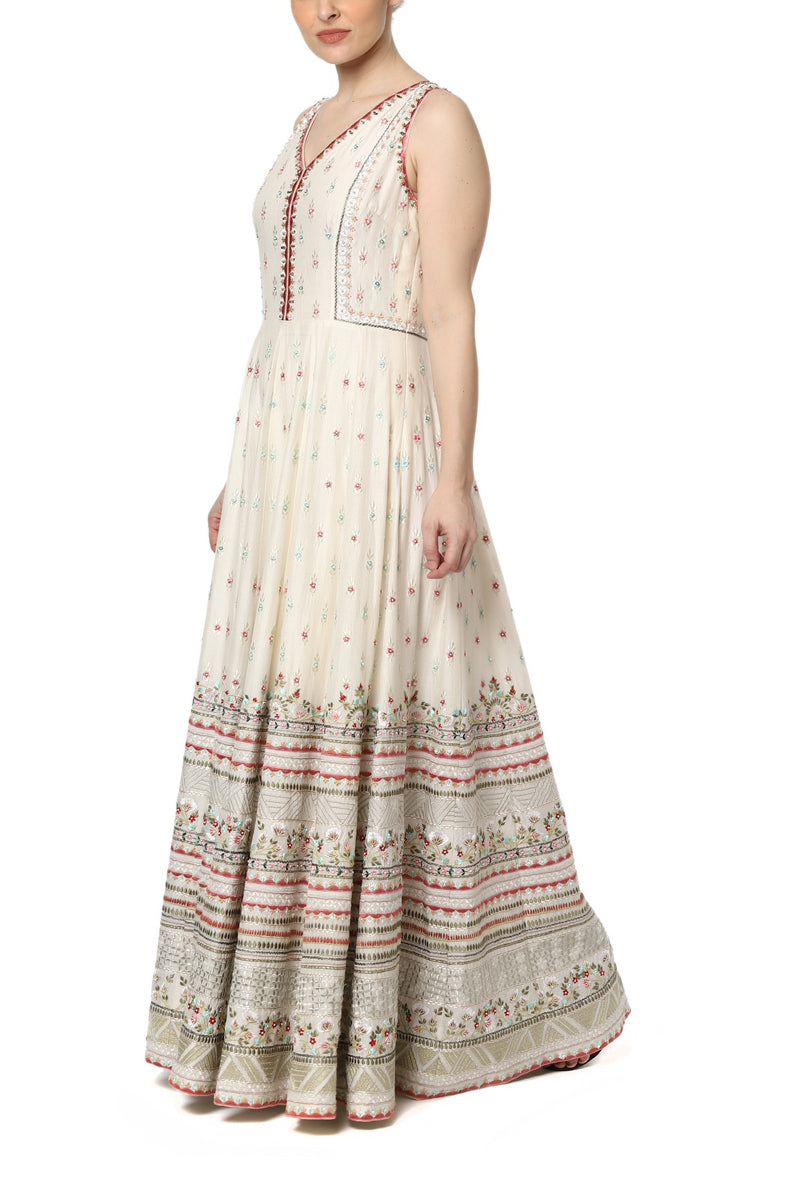 Floor Length Embroidered Dress