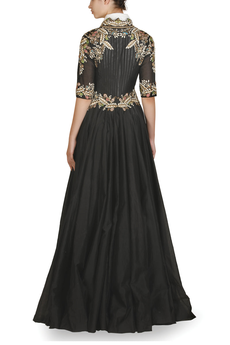 Front-Opening Embellished Gown