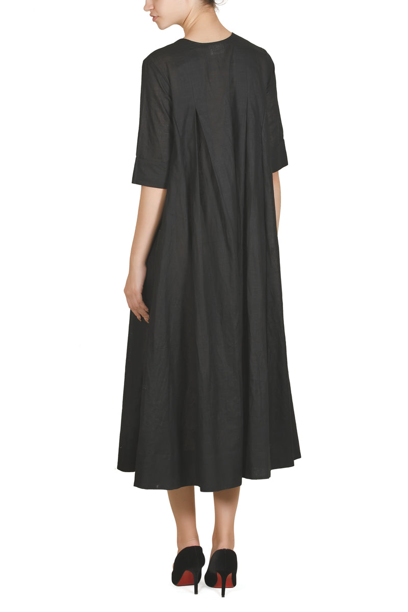 Inverted-Pleats Dress