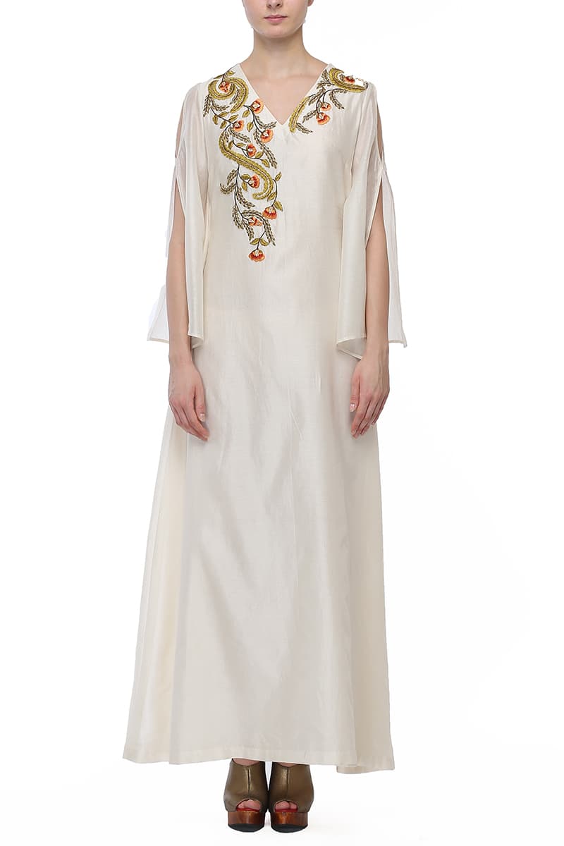 Cut-out Sleeves Embroidered Kurta