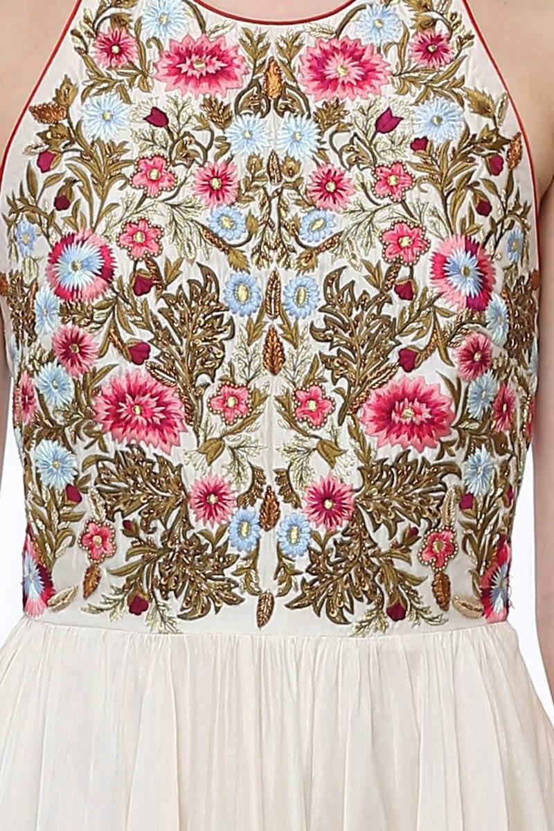Fit & Flare Embroidered Dress