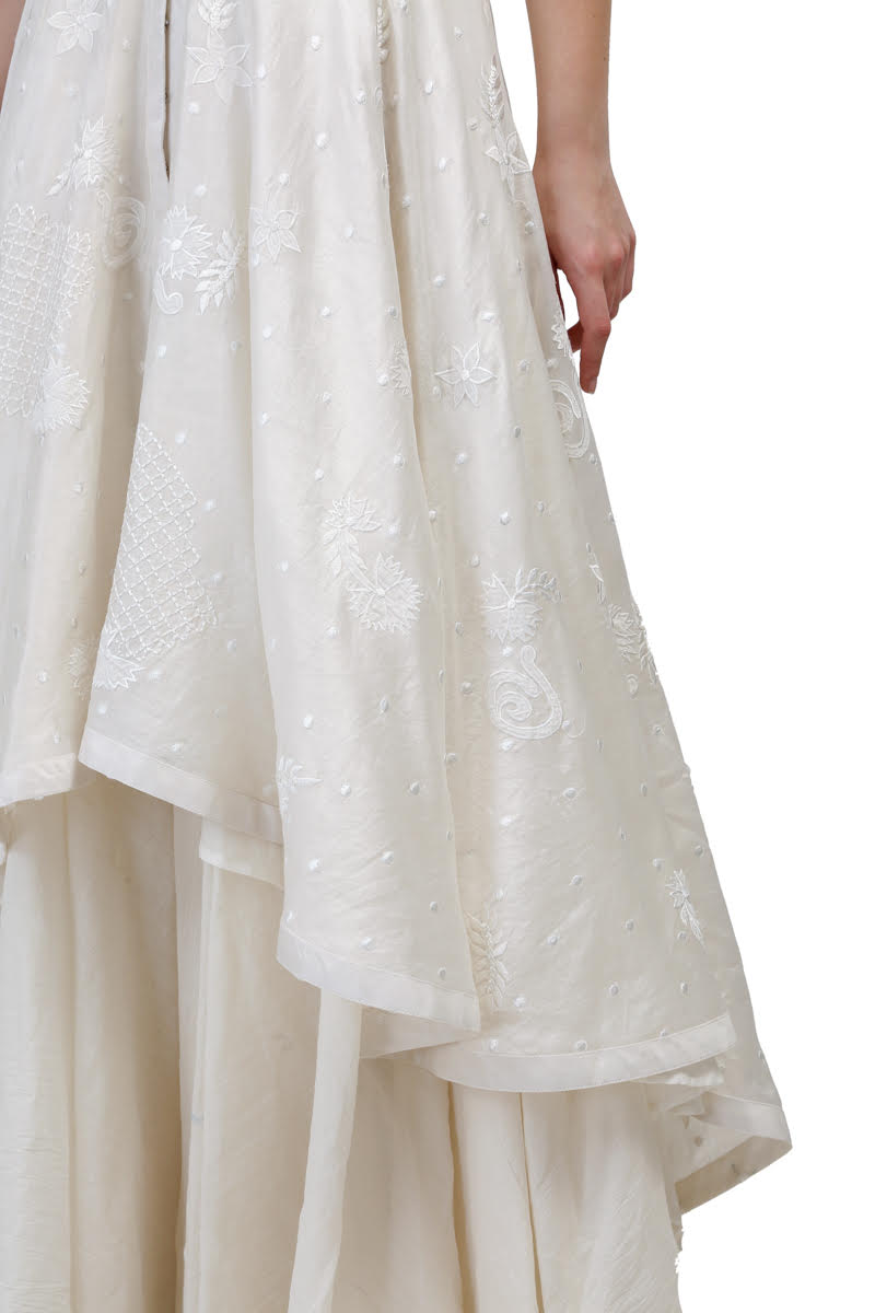 A high-low cotton silk Kurta with a cotton inner dress