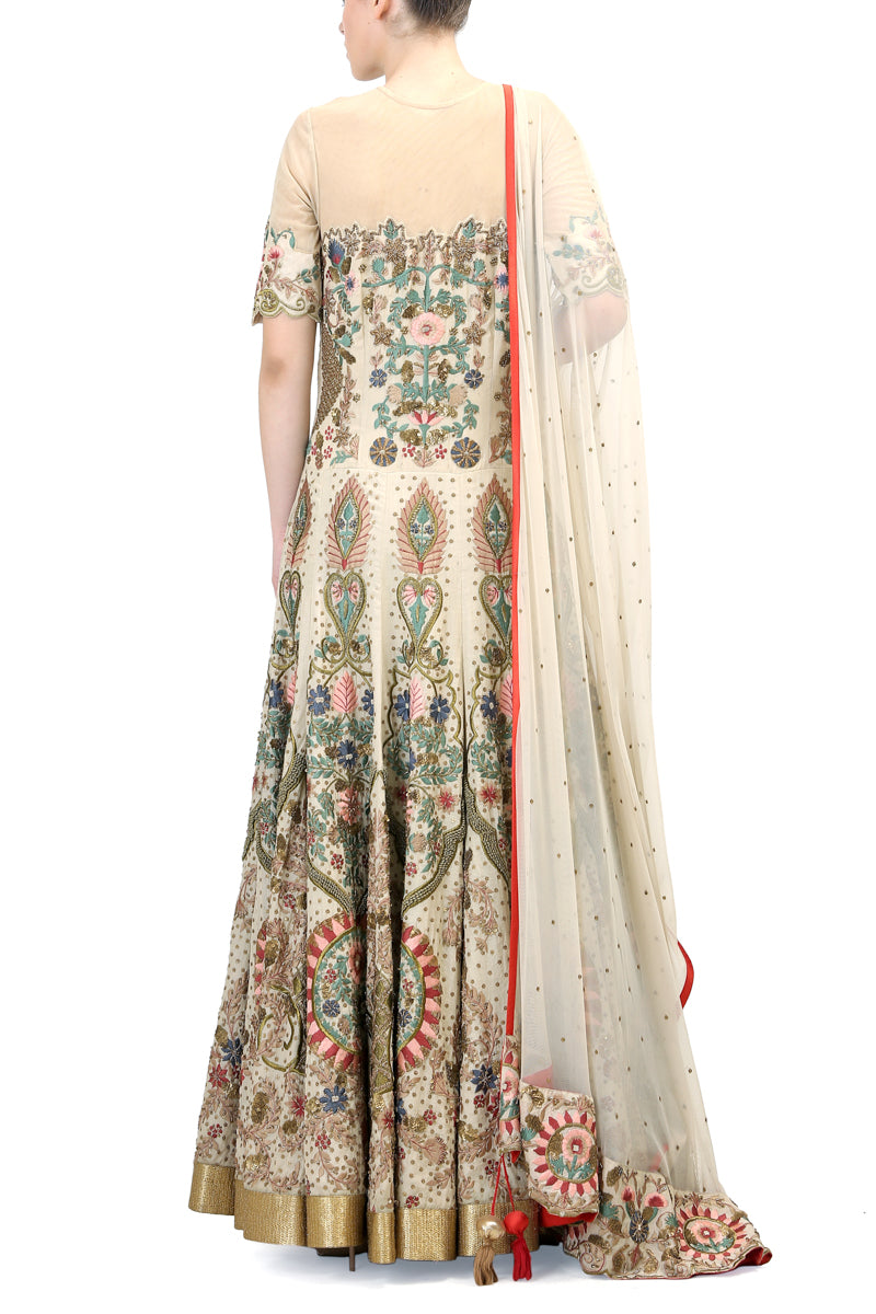 Embroidered Gown & Dupatta