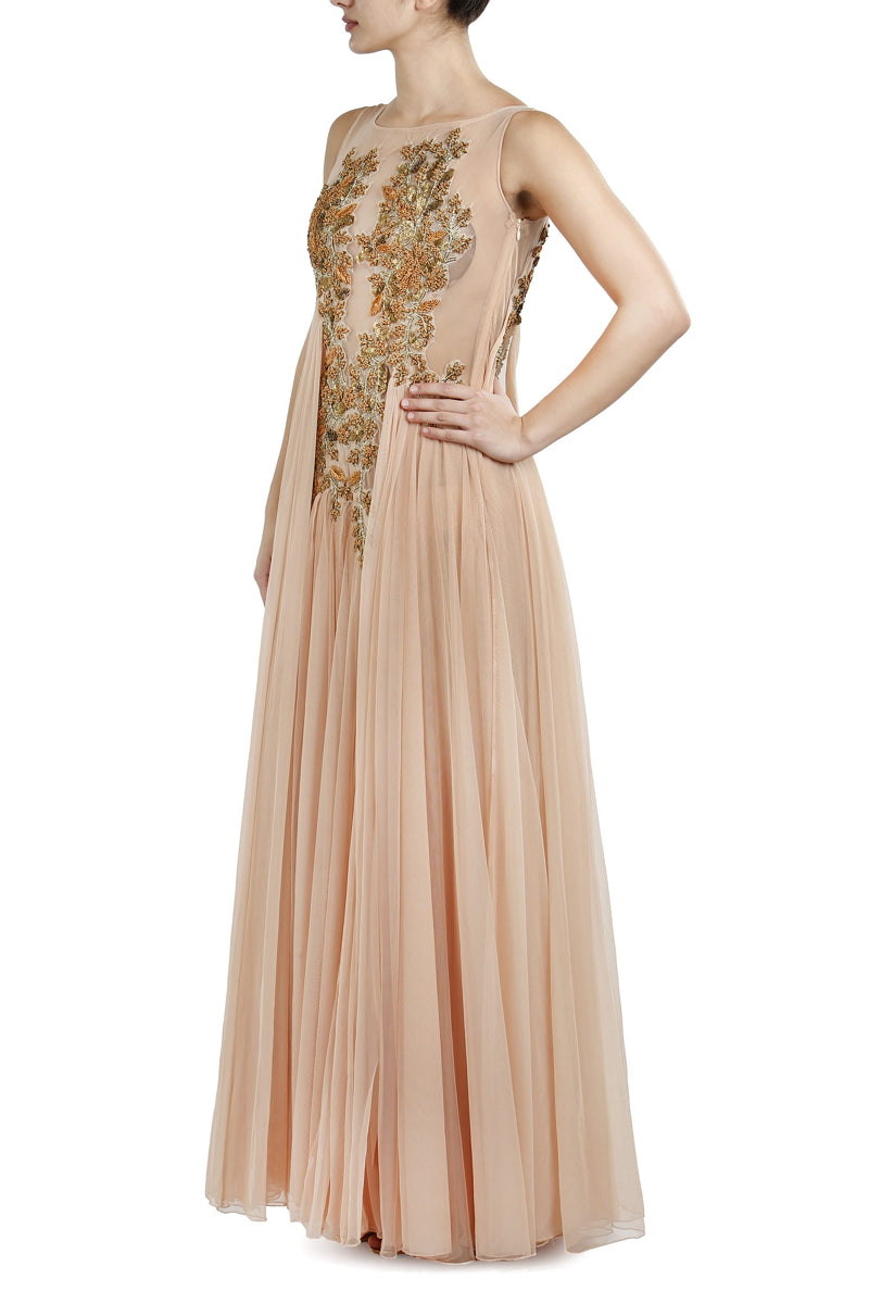 Floor Length Embroidered Gown