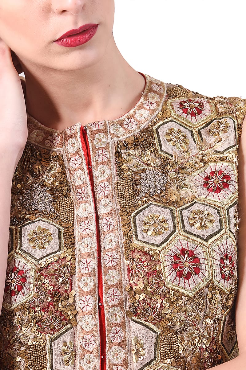 Embroidered Front-Opening Anarkali
