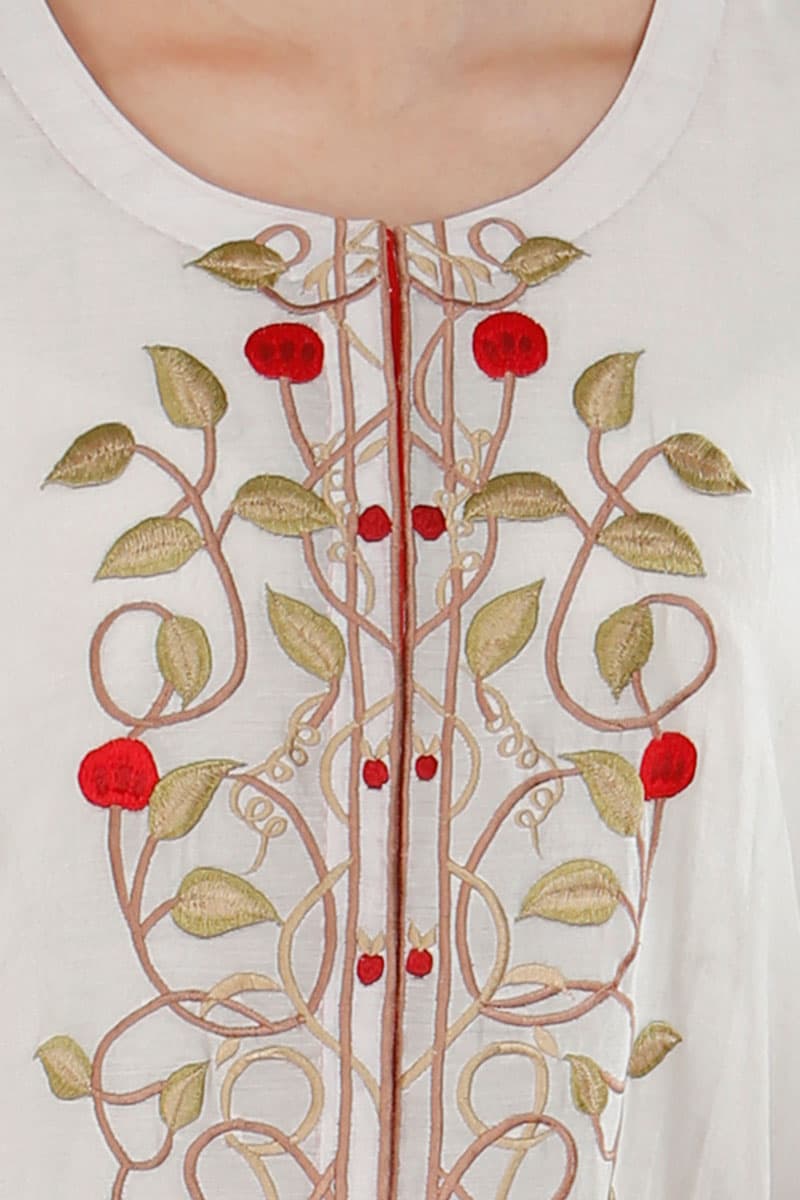 Front-opening Embroidered Kurta