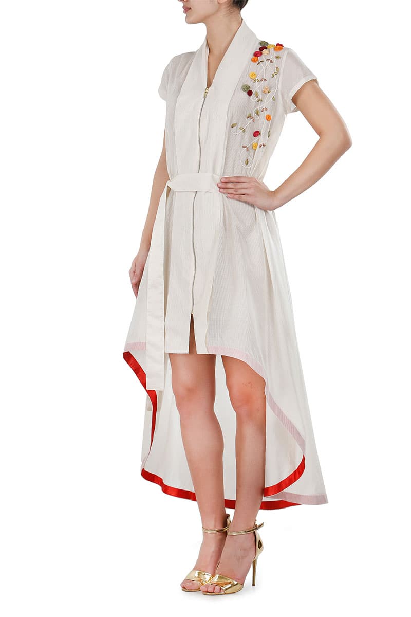 High-low, front Tie-up Robe style Dress