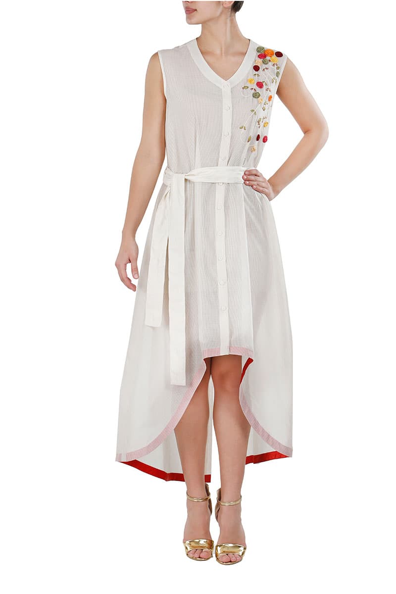 Asymmetric front Tie-up Dress