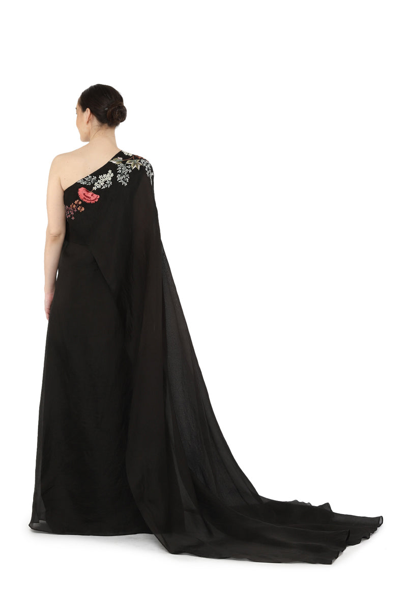 One elongated sleeve gown