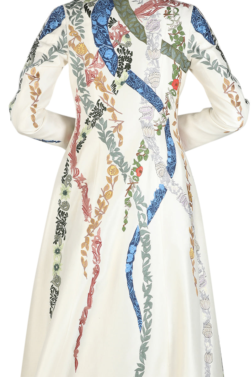 Ombre cotton tube dress along with embroidered cotton-silk jacket