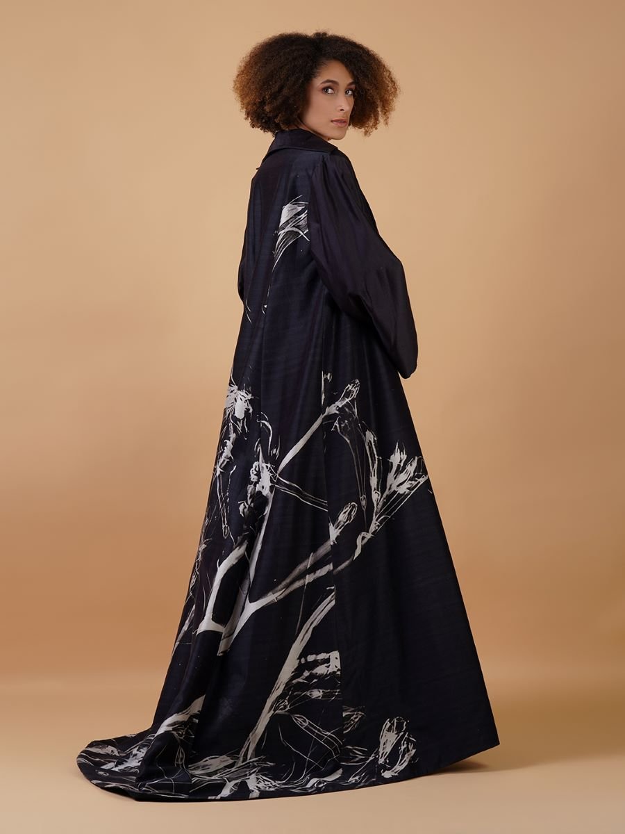 A black cotton silk tube dress paired with a jacket in the same fabric - samantchauhan Apparel & Accessories