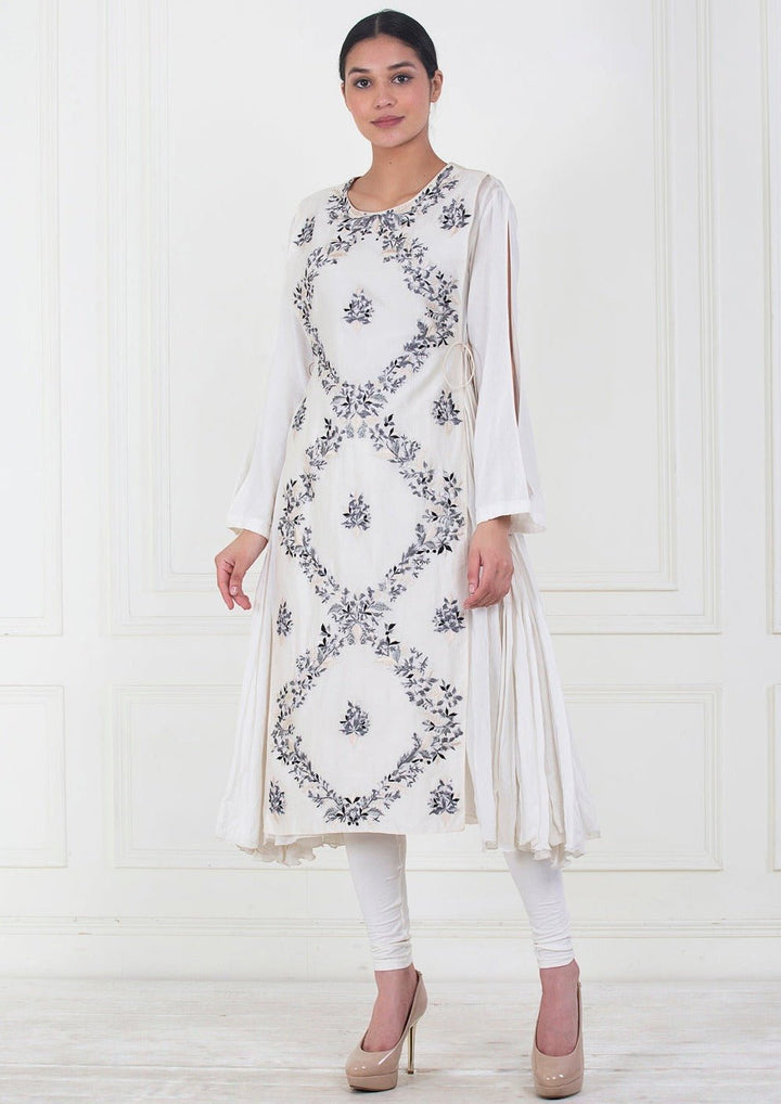 A cotton anarkali kurta with embroidered - samantchauhan Apparel &amp; Accessories