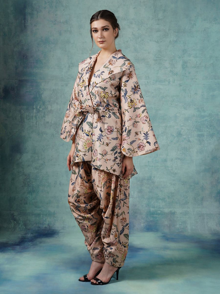 A cotton printed silk jacket with dhoti pants - samantchauhan Apparel &amp; Accessories