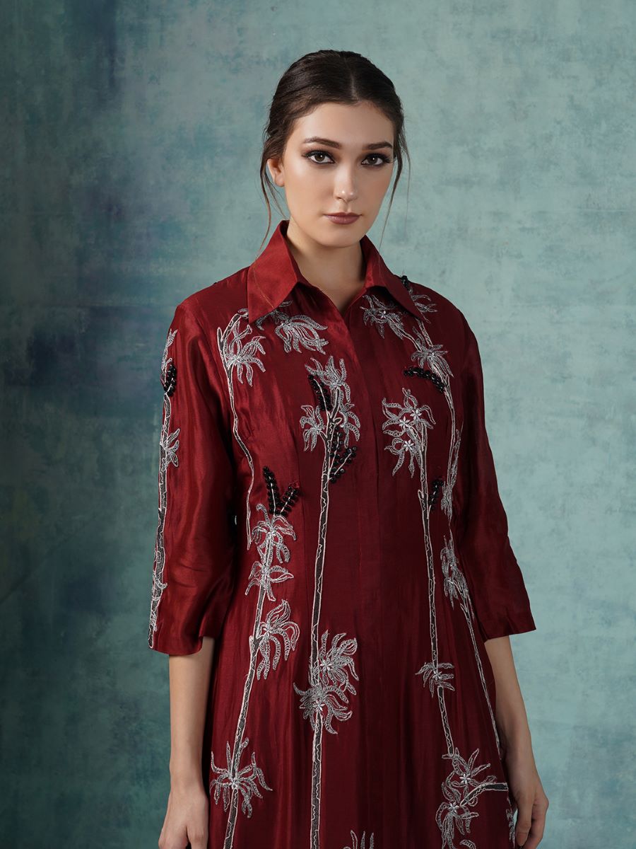 A cotton silk jacket with a cotton inner dress - samantchauhan Apparel & Accessories