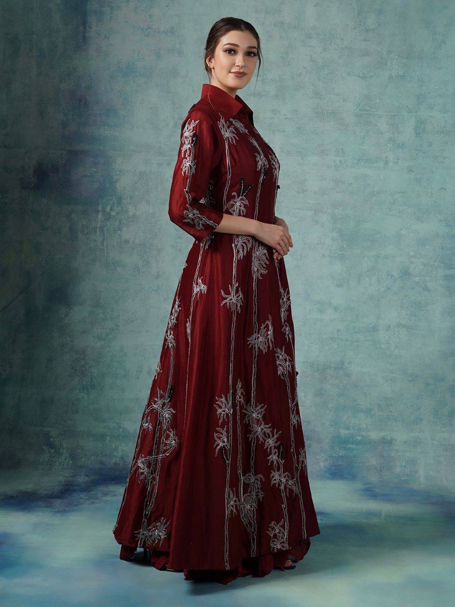 A cotton silk jacket with a cotton inner dress - samantchauhan Apparel & Accessories