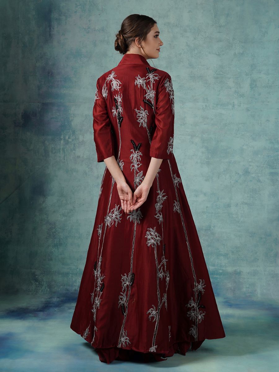A cotton silk jacket with a cotton inner dress - samantchauhan Apparel & Accessories