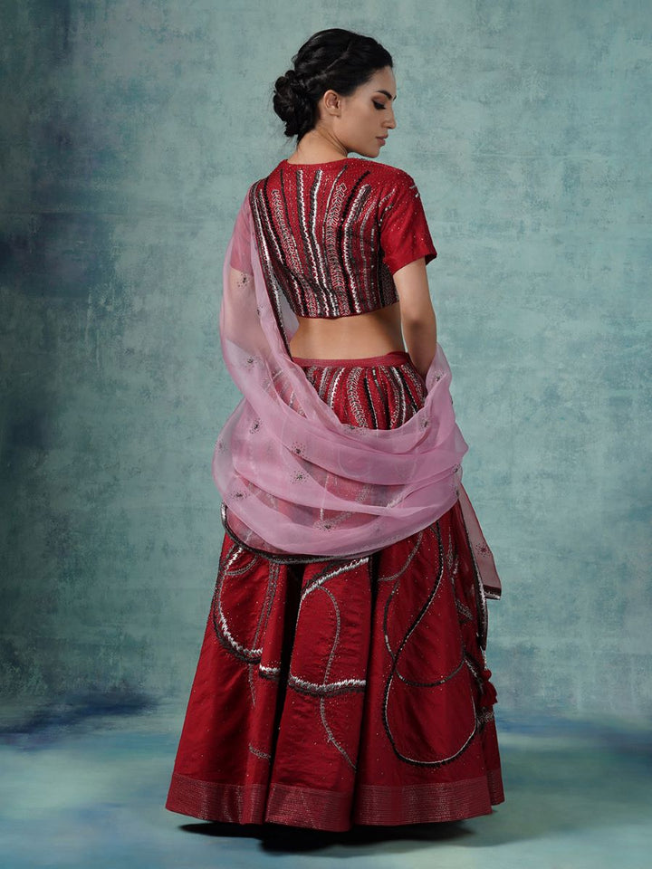 A cotton silk lehenga set with organza Dupatta - samantchauhan Apparel &amp; Accessories