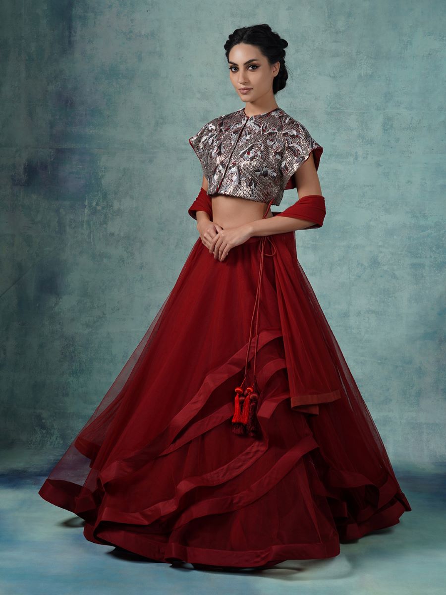 A cotton silk lehenga set with organza Dupatta - samantchauhan Apparel &amp; Accessories
