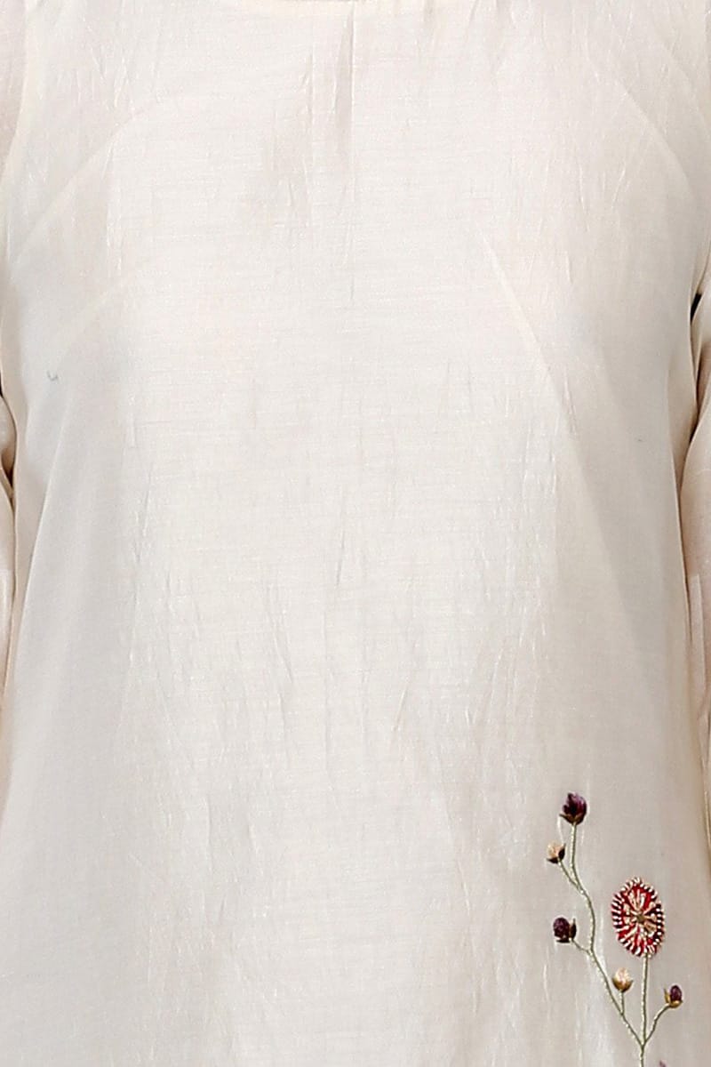 A high - low cotton silk Embroidered Dress - samantchauhan