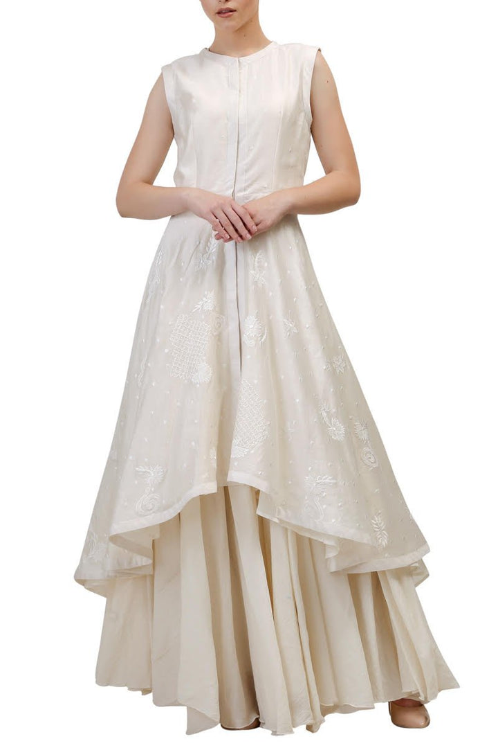 A high - low cotton silk Kurta with a cotton inner dress - samantchauhan