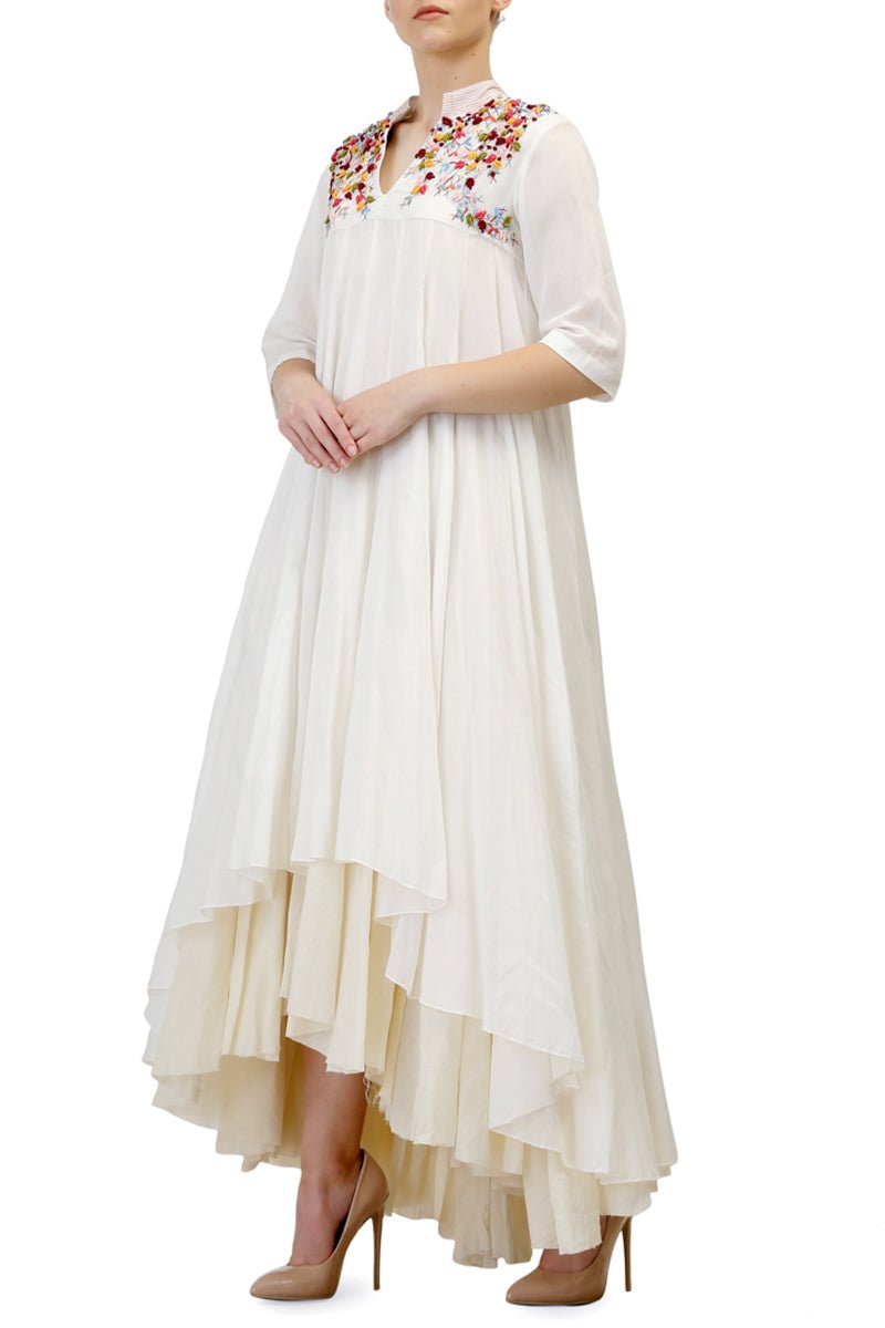 A high - low Kalidar Dress with a cotton inner dress - samantchauhan