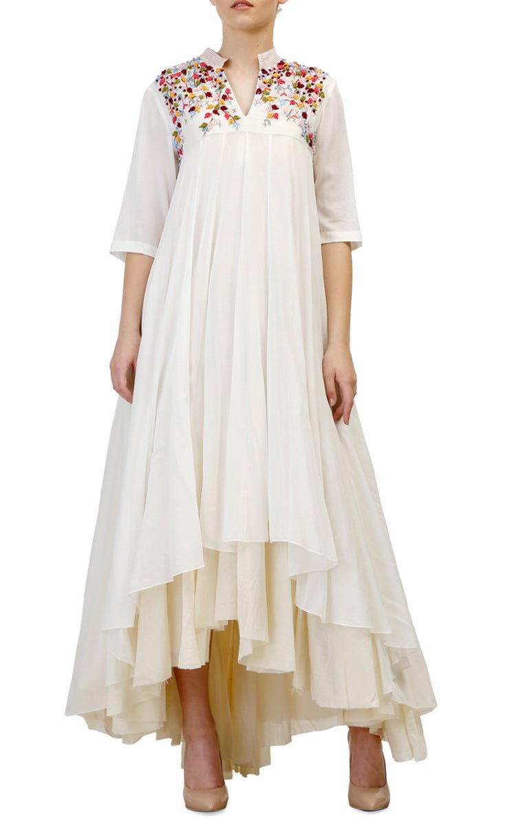 A high - low Kalidar Dress with a cotton inner dress - samantchauhan