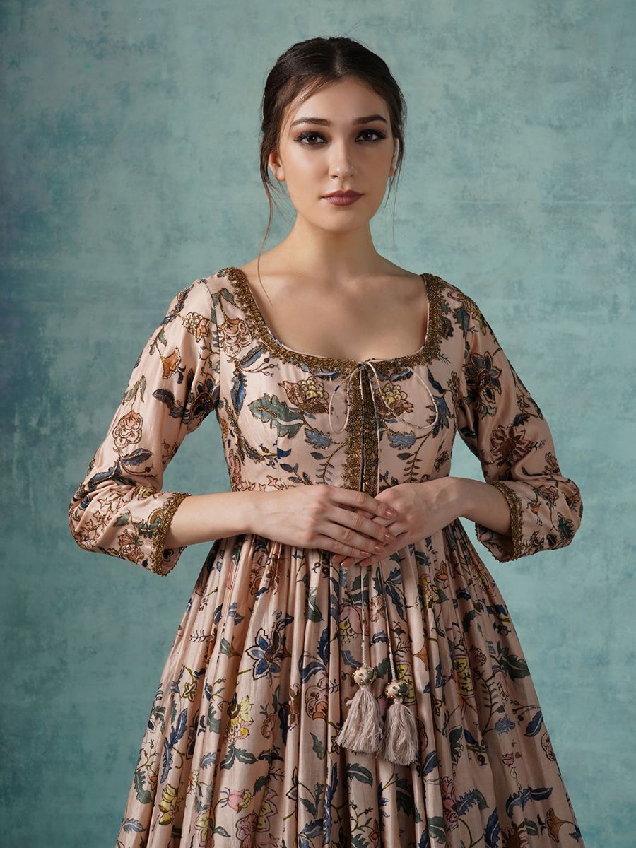 A printed peplum style top with matching flair skirt - samantchauhan Apparel & Accessories