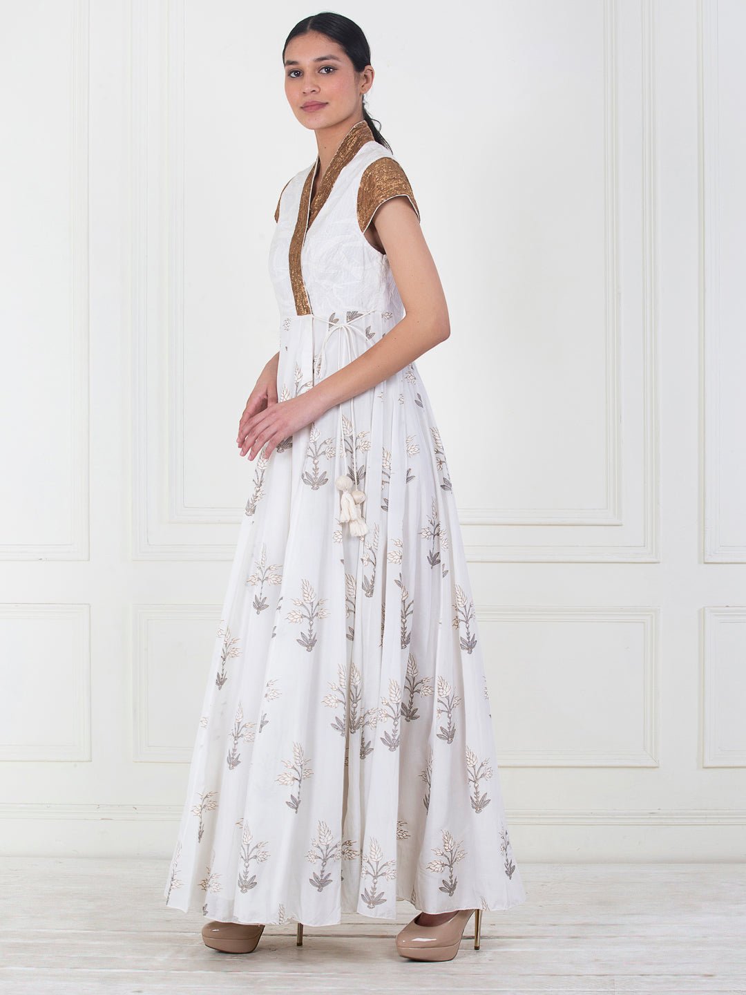 A white cotton anarkali dress - samantchauhan Apparel & Accessories