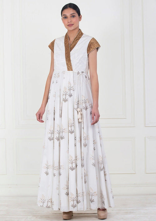 A white cotton anarkali dress - samantchauhan Apparel & Accessories