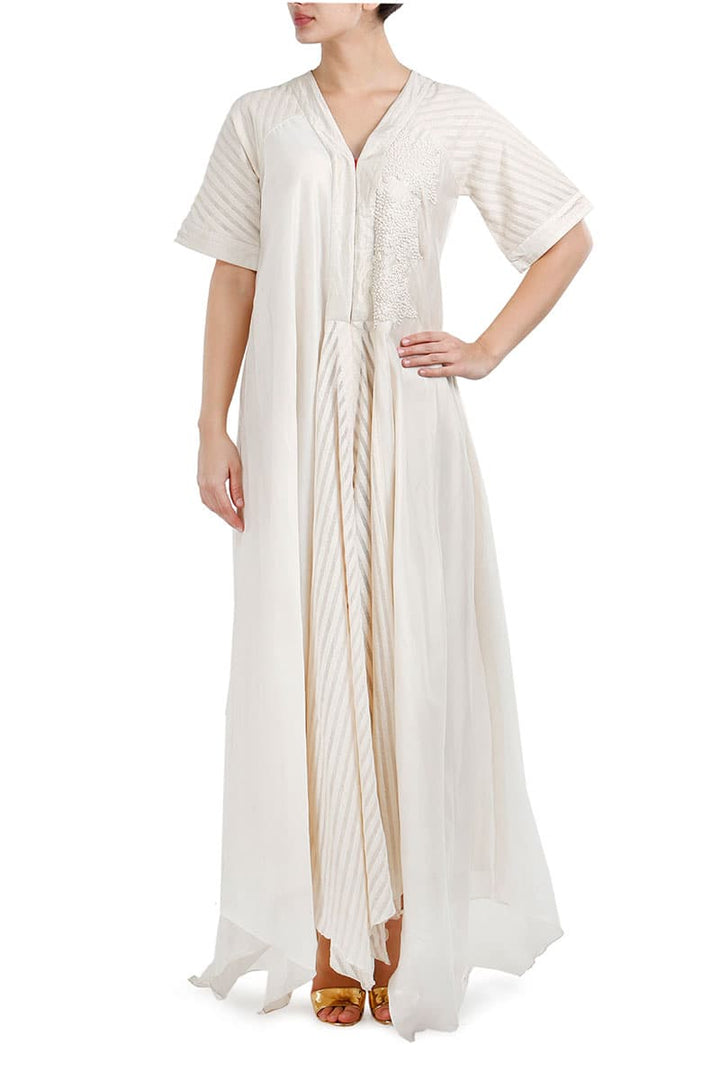 Asymmetric Embroidered Dress - samantchauhan
