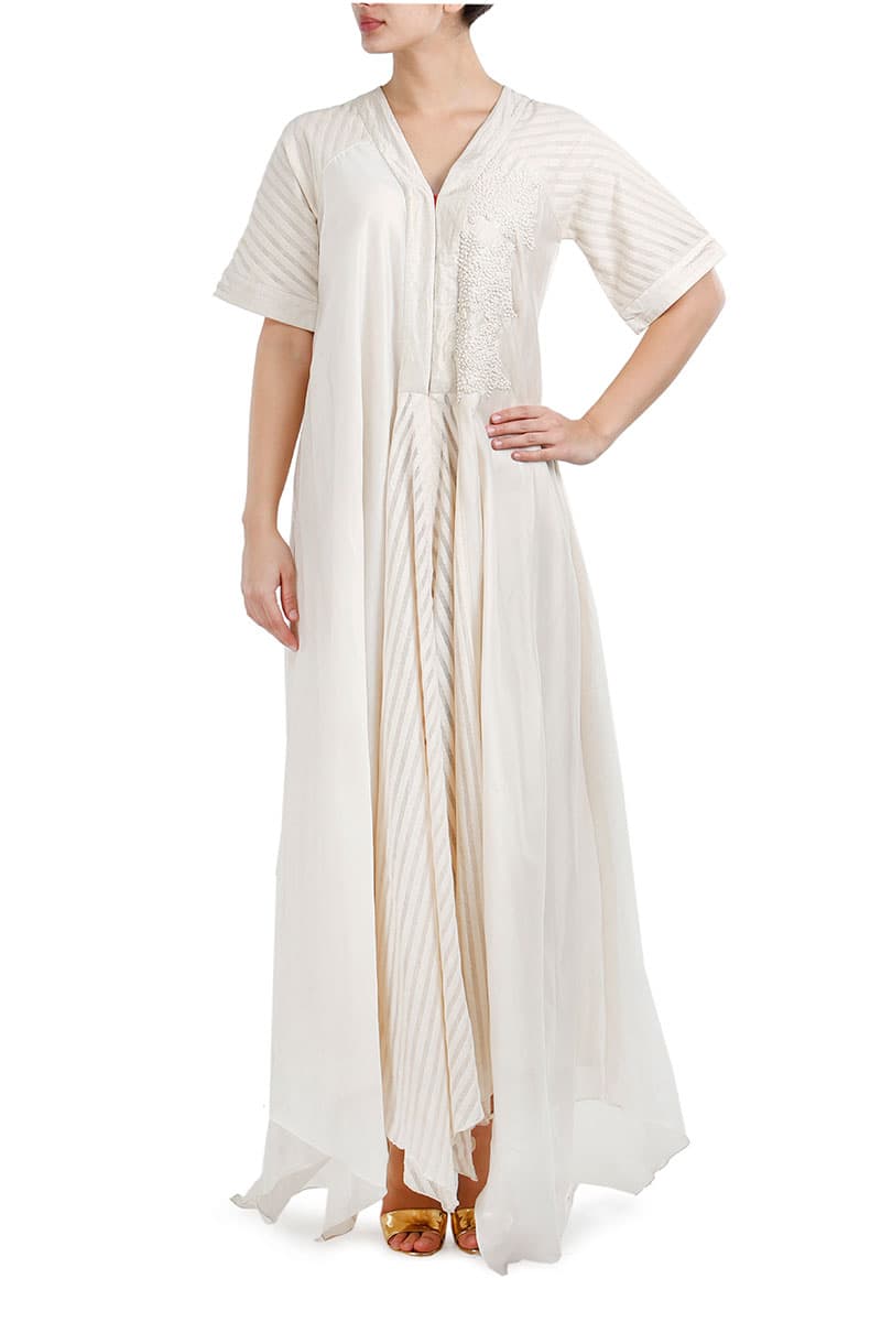 Asymmetric Embroidered Dress - samantchauhan