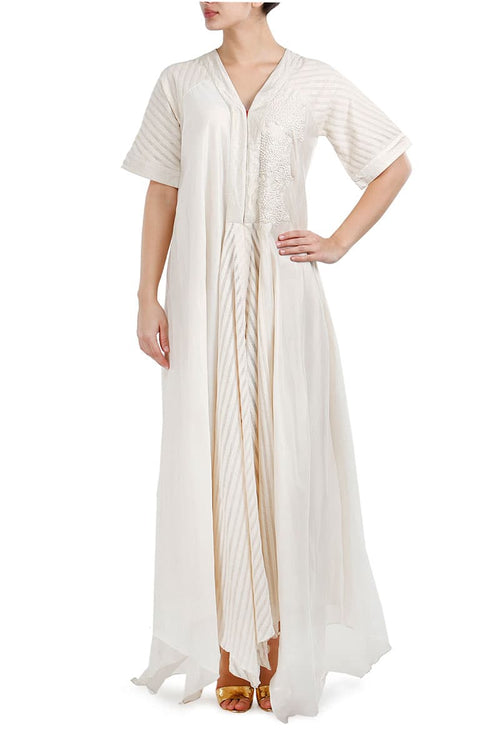 Asymmetric Embroidered Dress - samantchauhan