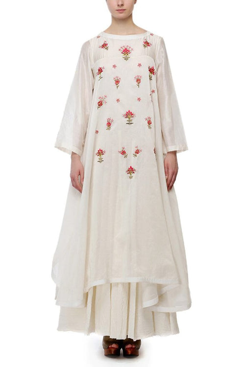 Asymmetric Embroidered Kurta - samantchauhan