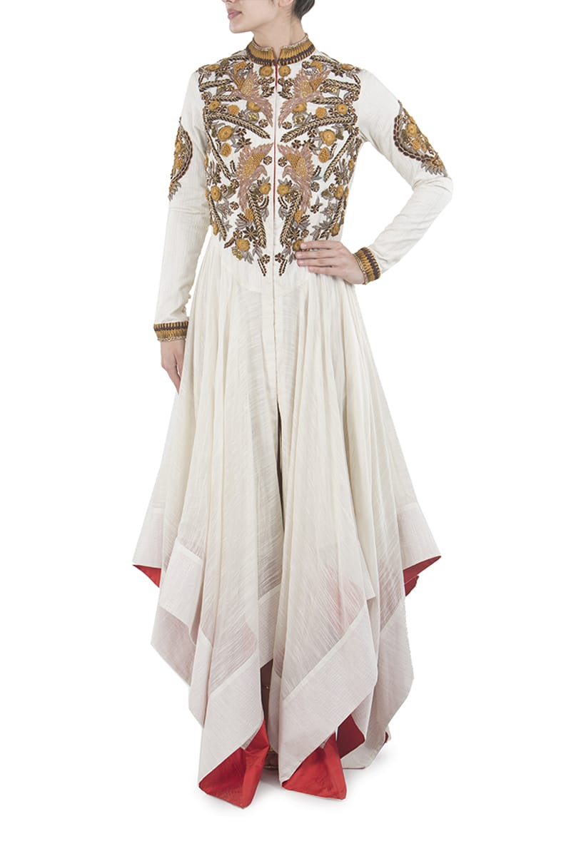 Asymmetric Fit & Flare Embellished Gown - samantchauhan