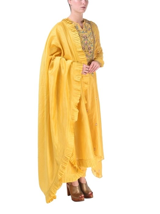 Asymmetrical Kurta &amp; Ruffle Dupatta - samantchauhan