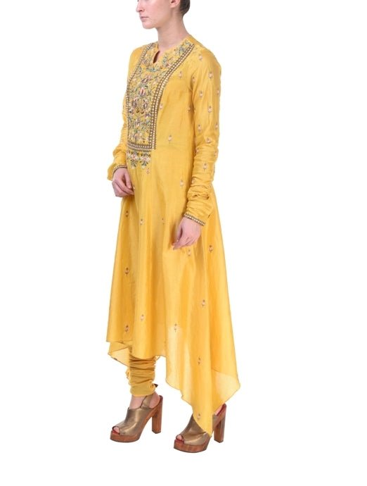 Asymmetrical Kurta &amp; Ruffle Dupatta - samantchauhan