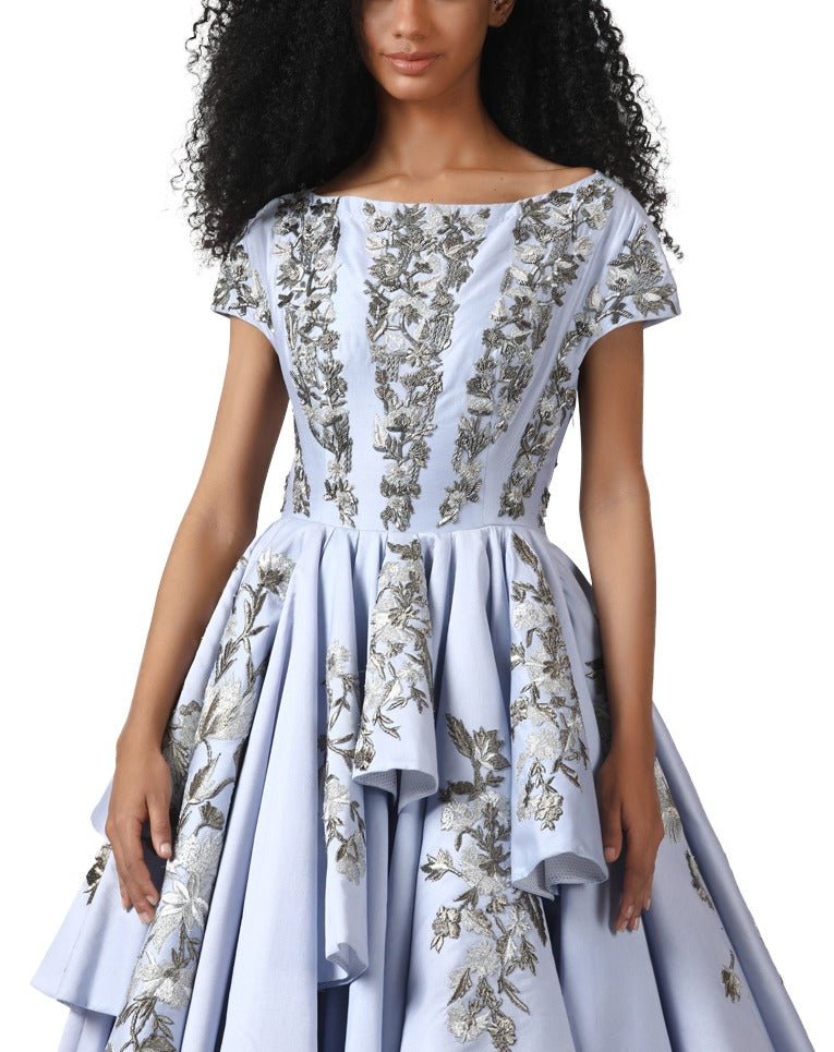 Asymmetrical pleated gown - samantchauhan