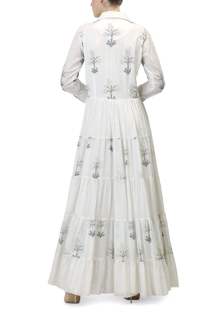 Block Printed Tiered Dress - samantchauhan