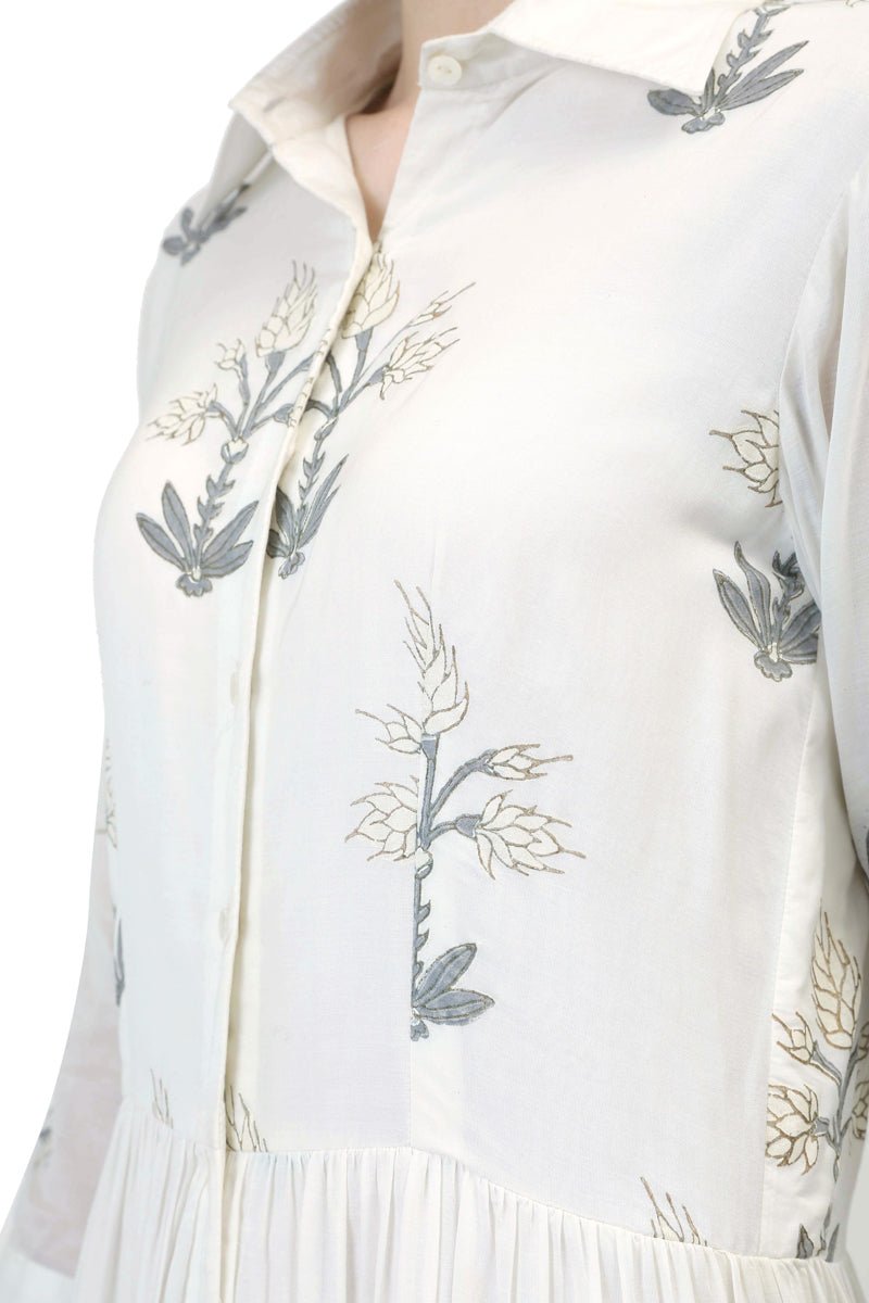 Block Printed Tiered Dress - samantchauhan