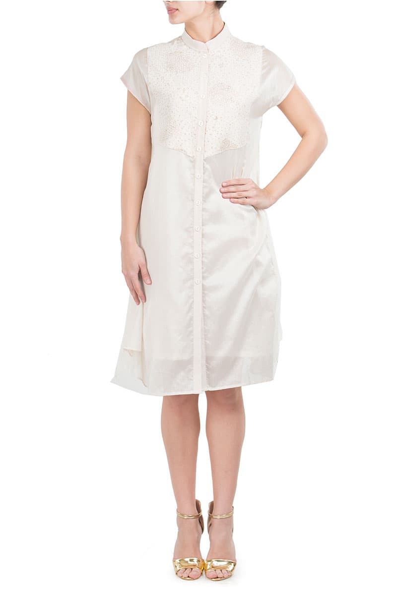 samant chauhan utility shirt dress Samant Chauhan Taffeta Utility Dress
