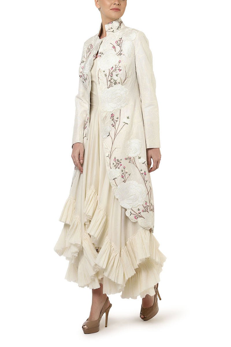 Bustier Ruffle Dress & Jacket - samantchauhan
