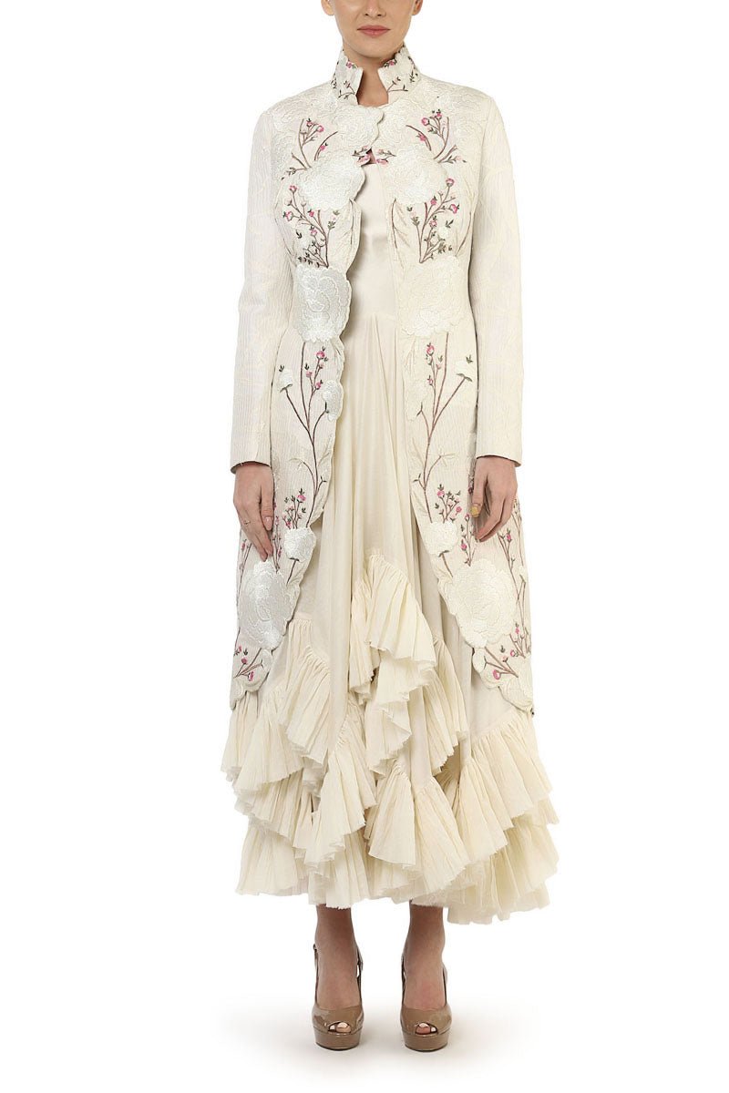 Bustier Ruffle Dress & Jacket - samantchauhan